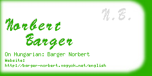 norbert barger business card